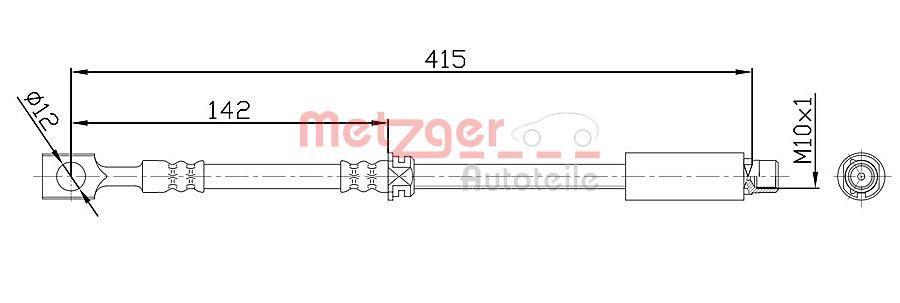 Flexible de frein (Durite de frein) METZGER ref. 4113679